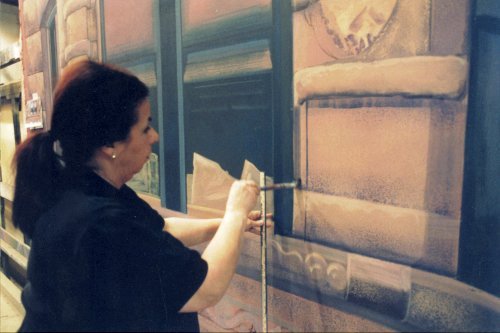 Erlinda Painting Jay Leno Set