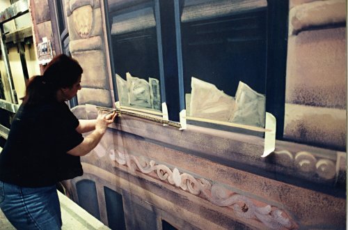 Erlinda Painting Jay Leno Set